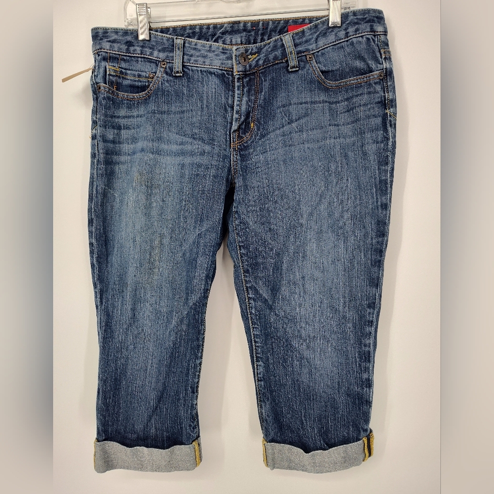 X2 Women's Cuffed Cropped/Capri Blue Jeans Size 12